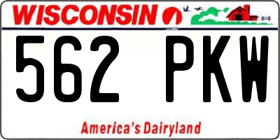 WI license plate 562PKW