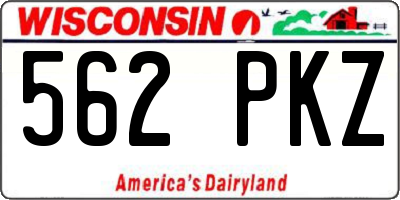 WI license plate 562PKZ