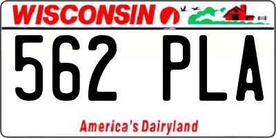 WI license plate 562PLA