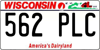 WI license plate 562PLC