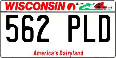 WI license plate 562PLD