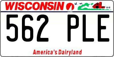 WI license plate 562PLE