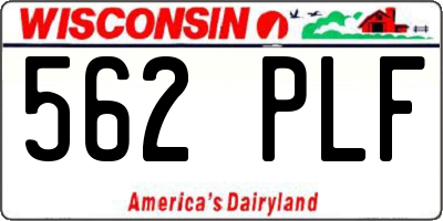 WI license plate 562PLF