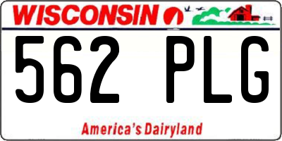WI license plate 562PLG