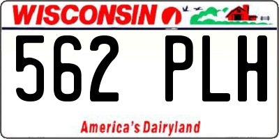 WI license plate 562PLH