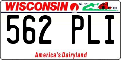 WI license plate 562PLI