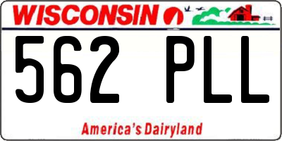 WI license plate 562PLL