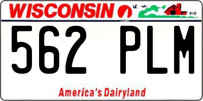 WI license plate 562PLM