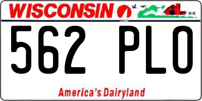 WI license plate 562PLO