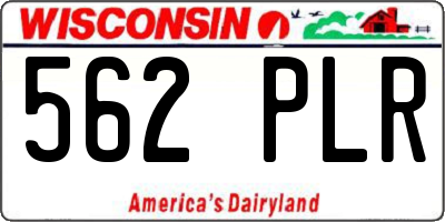 WI license plate 562PLR