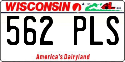 WI license plate 562PLS
