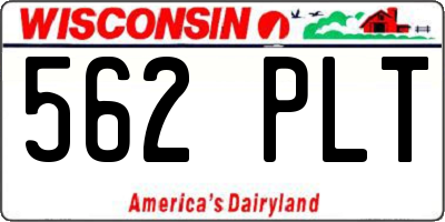 WI license plate 562PLT
