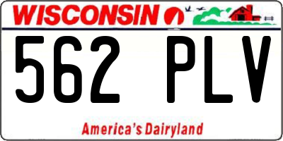 WI license plate 562PLV