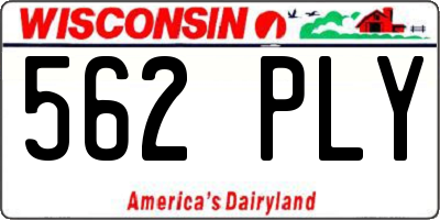 WI license plate 562PLY