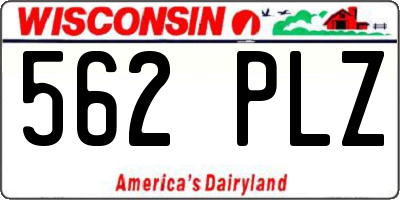 WI license plate 562PLZ