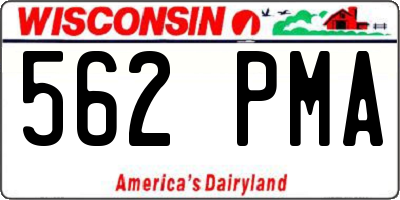 WI license plate 562PMA