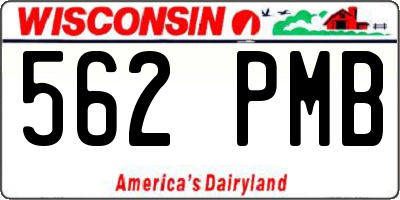 WI license plate 562PMB