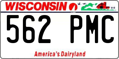 WI license plate 562PMC