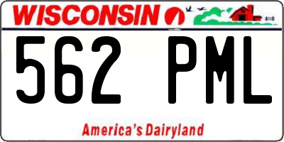 WI license plate 562PML