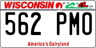 WI license plate 562PMO