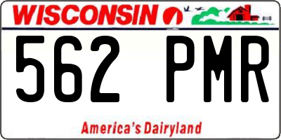 WI license plate 562PMR