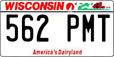 WI license plate 562PMT