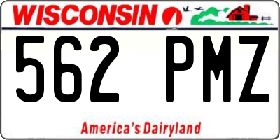 WI license plate 562PMZ