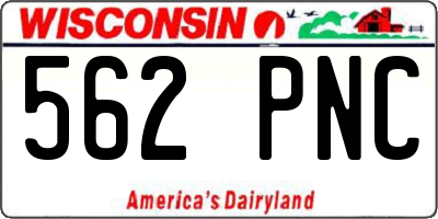 WI license plate 562PNC