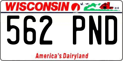 WI license plate 562PND