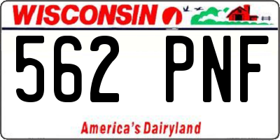 WI license plate 562PNF