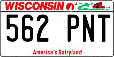 WI license plate 562PNT