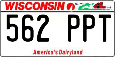 WI license plate 562PPT