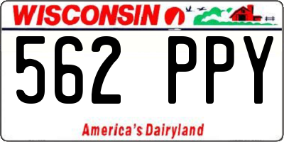 WI license plate 562PPY