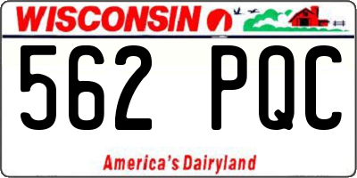 WI license plate 562PQC