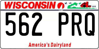 WI license plate 562PRQ