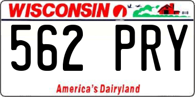 WI license plate 562PRY