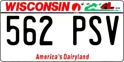 WI license plate 562PSV