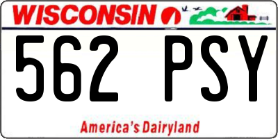 WI license plate 562PSY
