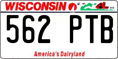 WI license plate 562PTB