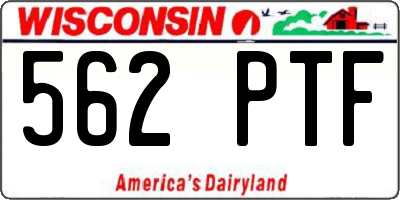 WI license plate 562PTF