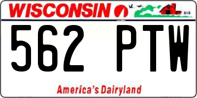 WI license plate 562PTW