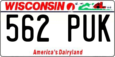 WI license plate 562PUK
