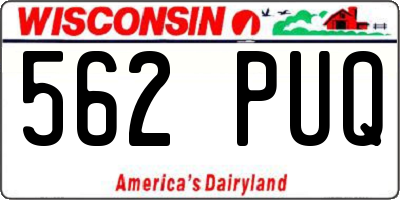WI license plate 562PUQ