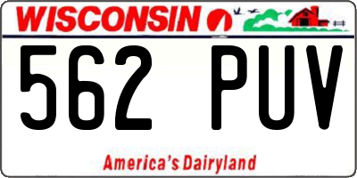 WI license plate 562PUV