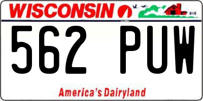 WI license plate 562PUW
