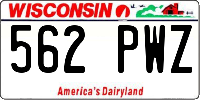 WI license plate 562PWZ
