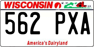 WI license plate 562PXA