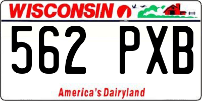 WI license plate 562PXB