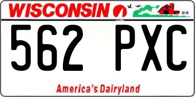 WI license plate 562PXC