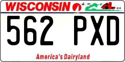 WI license plate 562PXD